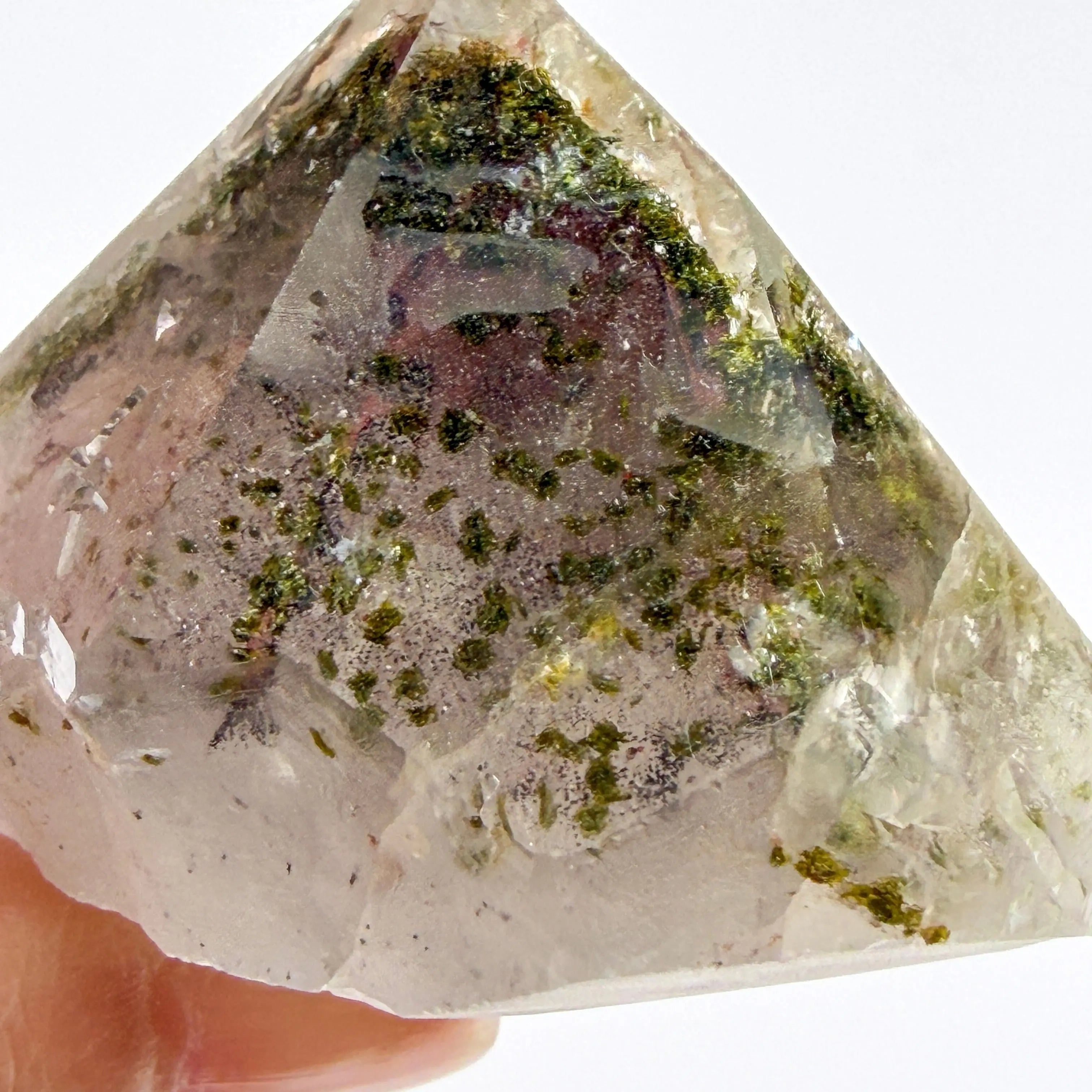 Garden Amethyst - Epidote Gemstone, Hematite Inclusion view 2